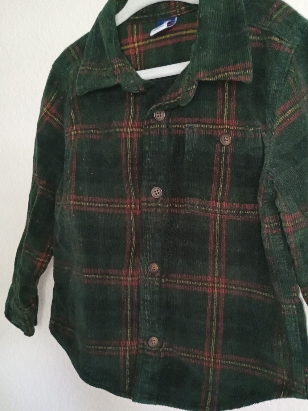 Plaid Corduroy Button Down, 2T